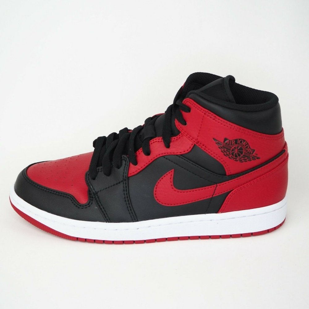 NIKE Air Jordan 1 Mid Banned 2020 Mens Shoes Red - Picture 3 of 12